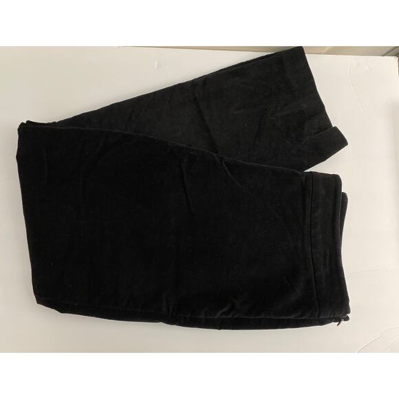 Talbot Black Velvet Pants Classic Side Zip 12 Petite Holidays Parties Dressy - Picture 3 of 4